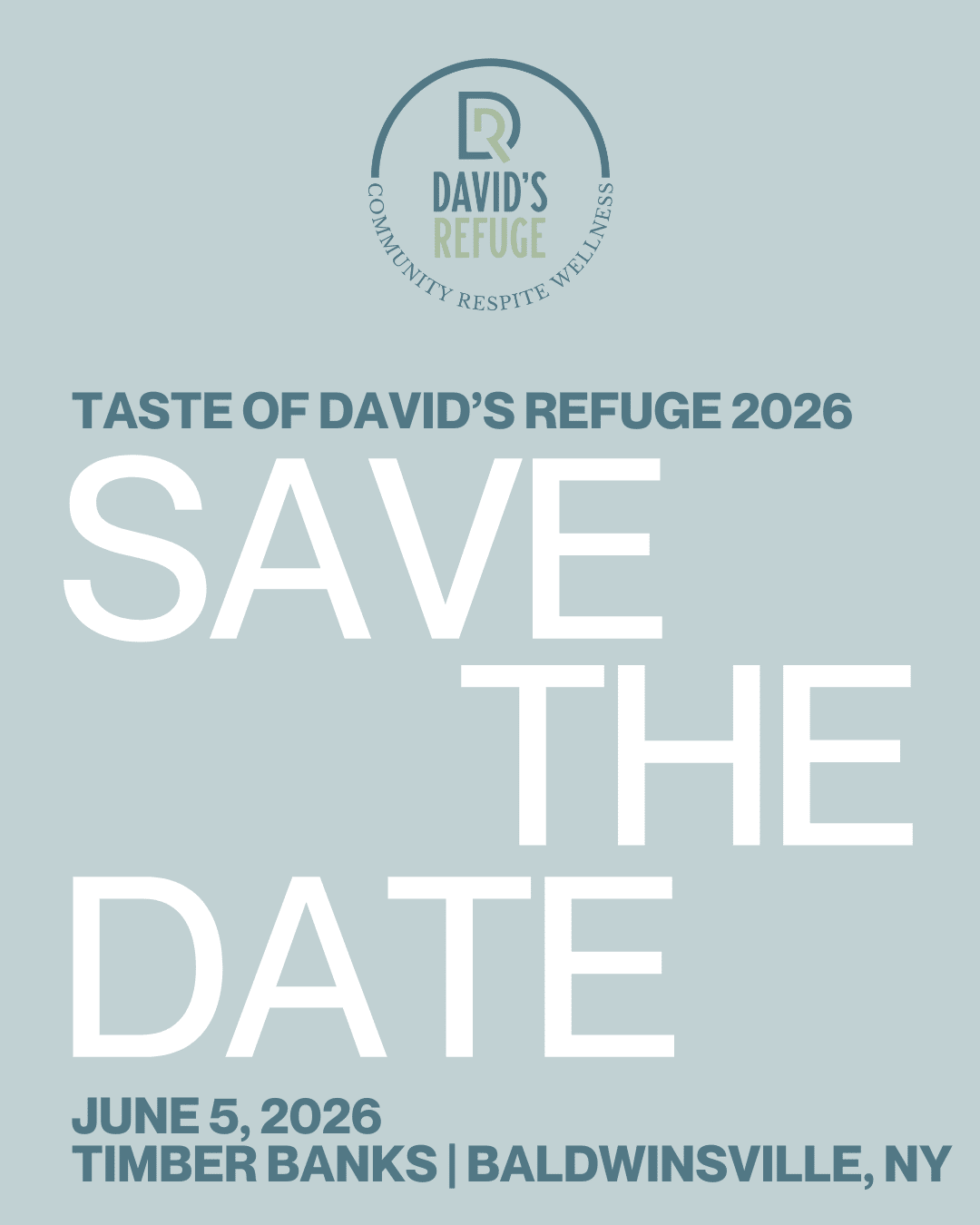 Taste of David's Refuge Save the Date Graphic